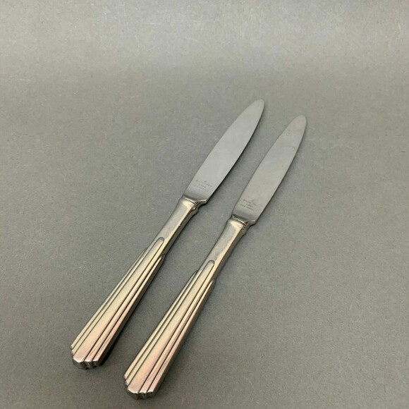 Kirk Stieff Parallel 1986 Stainless Steel 18/8 New French Hollow Knives Ribbed - Picture 2 of 6